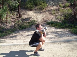 Thruster squat down